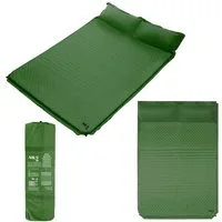 NILS CAMP Luftmatratze selbstaufblasende Campingmatte Doppel Matratze 190x130cm, Doppel-Isomatte für zwei Personen, Integriertes Kissen
