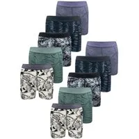 LOREZA Boxershorts 10er Set Boxershorts - Mix - Mehrfarbig (Spar-Packung, 10-St)