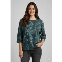 Ragwear 3/4-Arm-Shirt SHIMONA FLOWERS O mit Rundhalsausschnitt, ohne Kragen, in Jersey-Qualität, gemustert