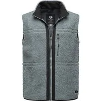 Ragwear Plüschweste Noory Vest Herren Basic ärmellose Teddy-Fleece Jacke