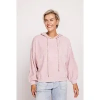 Zhrill Kapuzensweatshirt ZHXENIA Nicki Kap-Sweat mit Stehkragen, mit Strick-Kordeln, lässige Passform