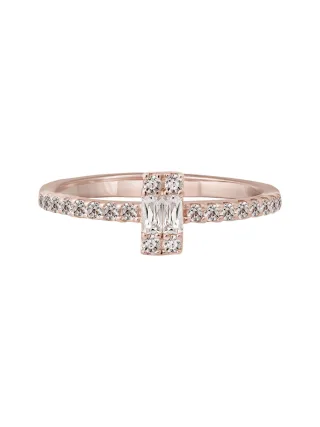 cai Ring 925 Sterling Silber rosé vergoldet mit Zirkonia