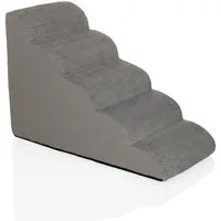 hjh LIVING Haustiertreppe Haustiertreppe Pawy Step 5 Stoff, Hundetreppe mit 5 Stufen, Hundestufen Treppe mit waschbarem Stoffbezug
