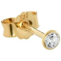 NKlaus Single-Ohrstecker Einzel 3mm Ohrstecker Gelbgold 750 Gold Ohrringe 1 (Einzel)