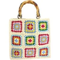 FURNARO Shopper, Handgehäkelt im Patchwork-Design