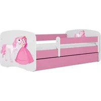 Raumhirsch Furniture Kinderbett 70x140, 80x160, 80x180 cm - Komplettset mit Matratze & Schublade (Bett für Mädchen, Einzelbett Kinder 2–12, mit Rausfallschutz & Lattenrost), verschiedene Farben & Designs