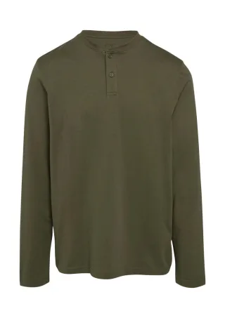 Q/S designed by - Henley mit Knopfverschluss grün - Gr. - XXL