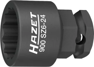 HAZET Schlag- Maschinenschrauber Steckschlüssel-Einsatz, (1/2 Zoll) Außen-Doppel-Sechskant-Traction - 900SZ6-27