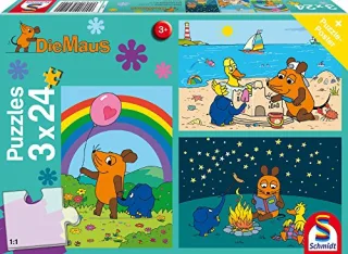 Schmidt Puzzle 56212 - Die Maus: Gute Freunde [3x24 Teile]