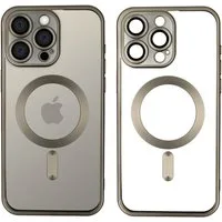 Wörleonline Handyhülle für iPhone 15 Pro mit integriertem Kameraschutz, TPU Schutzhülle in passendem Titan-Farbton, MagSafe kompatible Hülle
