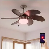 etc-shop Deckenventilator, Deckenventilator Vor-Rücklauf Zugschalter Deckenlampe Smart LED