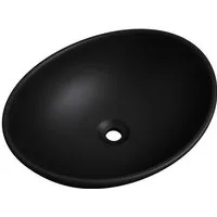 Mai & Mai Aufsatzwaschbecken Waschbecken Waschschale aus Keramik mit Nano-Versiegelung Oval Br205, pflegeleichte Oberfläche, hochwertige Keramik, ovale Form