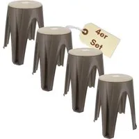 GarPet Sitzhocker 4er Set Hocker Duschhocker Sitzhocker Drehhocker Schminkhocker