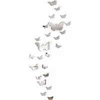 KINSI 3D-Wandtattoo 25 pcs Schmetterling Spiegel Aufkleber,Spiegeltapete,3D Wandaufkleber, Zur Wanddekoration in Schlafzimmern, Wohnzimmern und Badezimmern