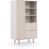 Lomadox Highboard NADOR-132, in Kaschmir, goldfarbene Metallgriffe und -füße