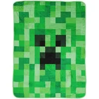 Wohndecke Minecraft Decke Creeper 150x200 cm Kuscheldecke Wohndecke, BERONAGE, passend zur Bettwäsche, ideal für Sofa, Couch, Bett, Auto, Camping