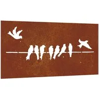 vidaXL Wandbild Garten-Wanddeko 105x55 cm Cortenstahl Vogel-Design, (1 St)