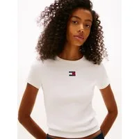 Tommy Jeans Kurzarmshirt TJW SLIM BADGE RIB TEE mit gerippter Struktur