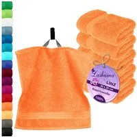 Lashuma Waschlappen - Seiftücher Linz, (Spar-Set, 6-St), Flauschige Gästetücher in Orange 30x30 cm