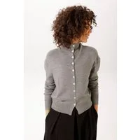 Aniston CASUAL Strickjacke mit Rollkante am Stehkragen - NEUE KOLLEKTION