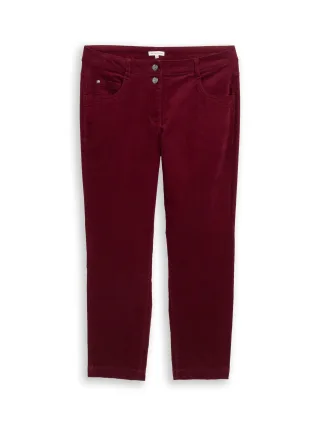 Tom Tailor - Tapered Relaxed Cordhose Preppy Plum - Gr. - 28