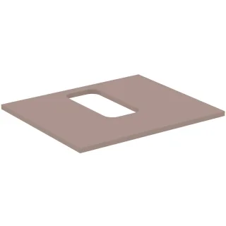 Ideal Standard Waschtischplatte i.life B mittigerAusschnitt f.1 Wand-WT 602x507x18mm Greige matt, T5 T5413NH