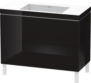 Duravit L-Cube c-bonded Set bodenstehend Schwarz Hochglanz 1000x480x698 mm - LC6938N4040 LC6938N4040