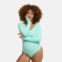 cfab Shaping-Body Bodysuit Sculpting Shapewear Longsleeve mit Slip-Teal Mint-4XL (1-tlg)