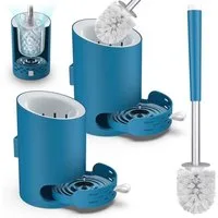 HUGERSTONE WC-Reinigungsbürste Klobürste Set mit Schnell Trocknendem Haltersatz, Haken und Pinzette, (Set, 2-tlg., Toilettenbürste + Bürstenhalter + Klebestreifen), Toilettenbürste mit PP Borsten, Geeignet für Badezimmer und Toiletten