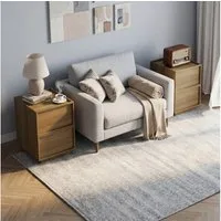 BBWL Nachttisch 1/2 St,2 Schubladen modern grifflos Holz MDF, Beistelltisch Schlafzimmer, Nachttisch Eiche kompakt stabil Staurau