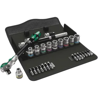 Wera 8100 SC 6 Zyklop Speed-Knarrensatz, 1/2"-Antrieb, metrisch, 28-teilig - 05004076001