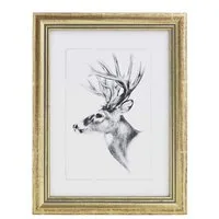 Woltu Bilderrahmen BRU9894gd, Fotogalerie, Holz Rahmen, Glasscheibe, Artos Stil Gold A4