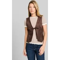 TOM TAILOR Denim Strickweste Blazer Slim Fit Weste in Wildlederoptik