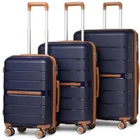 British Traveller Trolleyset, 3-teilig Hartschalenkoffer 100% PP Handgepäck Koffer Sets, (3 tlg)