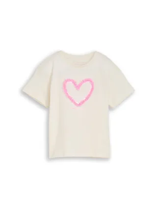 tom tailor kids - Oversize T-Shirt mit Tüll-Detail wool white - Gr. - 134