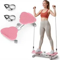 MERACH Multitrainer Twist Waist Disc Board, Bauchmuskel-Trainingsgerät, (mit verstärktem Kordelzug, Twist-Fit Drehscheibe, Massage-Fußsohle, 1-St., bis 136kg mit hochwertigen Zugseilen, Fußmassage, Bauchtrainer), rutschfester, geräuschloser Heimtrain