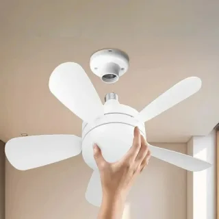 Elfeland 18 Inch E27 Screw Head Fan Light Remote Control Three Color Dimming Detachable Fan Leaf Household Silent Small