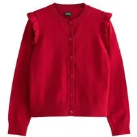 Next Strickjacke Schul-Strickjacke mit gerüschten Schultern (1-tlg)