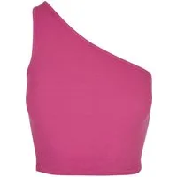 URBAN CLASSICS Yoga & Relax Shirt Urban Classics Damen Ladies Cropped Asymmetric Top (1-tlg)