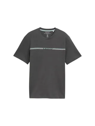 Tom Tailor - T-Shirt mit Print dark shadow - Gr. - XXL