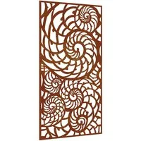 vidaXL Wandbild Garten-Wanddeko 105x55 cm Cortenstahl Muschel-Design, (1 St)