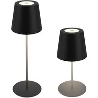 B.K.Licht Außen-Tischleuchte BK_TL1595 Akku LED Tischlampe, 3-Stufen Touchdimmer, mit USB, Dimmfunktion, LED fest integriert, Extra-Warmweiß, 2.700 K, 200 Lm, 2,5W, IP44, 12h Leuchtdauer, 36 x 10,5 cm, Schwarz