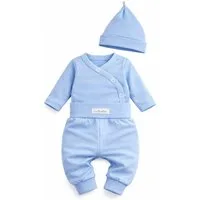 La Bortini Erstausstattungspaket Baby Anzug Body Hose Mütze Set Wickelbody Schlupfhose neutral (Erstlingsset, 3-teilig für Jungen und Mädchen) aus Baumwolle, 44 50 56 62 68 74 80 86, unisex