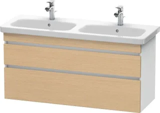 Duravit DuraStyle Waschtischunterbau wandhängend Natur Eiche & Weiß Matt 1230x448x610 mm - DS6498030 DS649803018