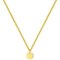 Dear Me Goldkette für Damen mit Kreis Anhänger, 585 Gold Kette, 14K Massivgold Geo Münze Halskette, Echtgoldschmuck