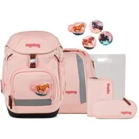 ergobag Schulranzen Schulranzen-Set PACK Unzähmbär 6-teilig (6-teilig), ergonomisch, höhenverstellbar, Your-Size-System