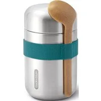 black+blum Thermobecher Food Flask, Edelstahl, hält Speisen lange heiß, auslaufsicher, inkl. Löffel, 400 ml