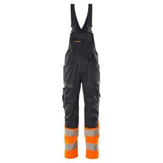 MASCOT Latzhose mit Knietaschen ACCELERATE SAFE Schwarzblau / Hi-vis Orange 64 - 19669-236-01014-82C64