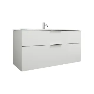 Burgbad Glas Waschtisch-Set Eqio Weiß Hochglanz/Weiß, SEYX122F2009A0070 SEYX122F2009A0070