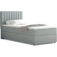 Homesy Boxspringbett EVEREST – Komfortables Einzelbett im modernen Trenddesign (Bett inkl. einem Bettkasten und Topper), Große Auswahl an Polsterfarben